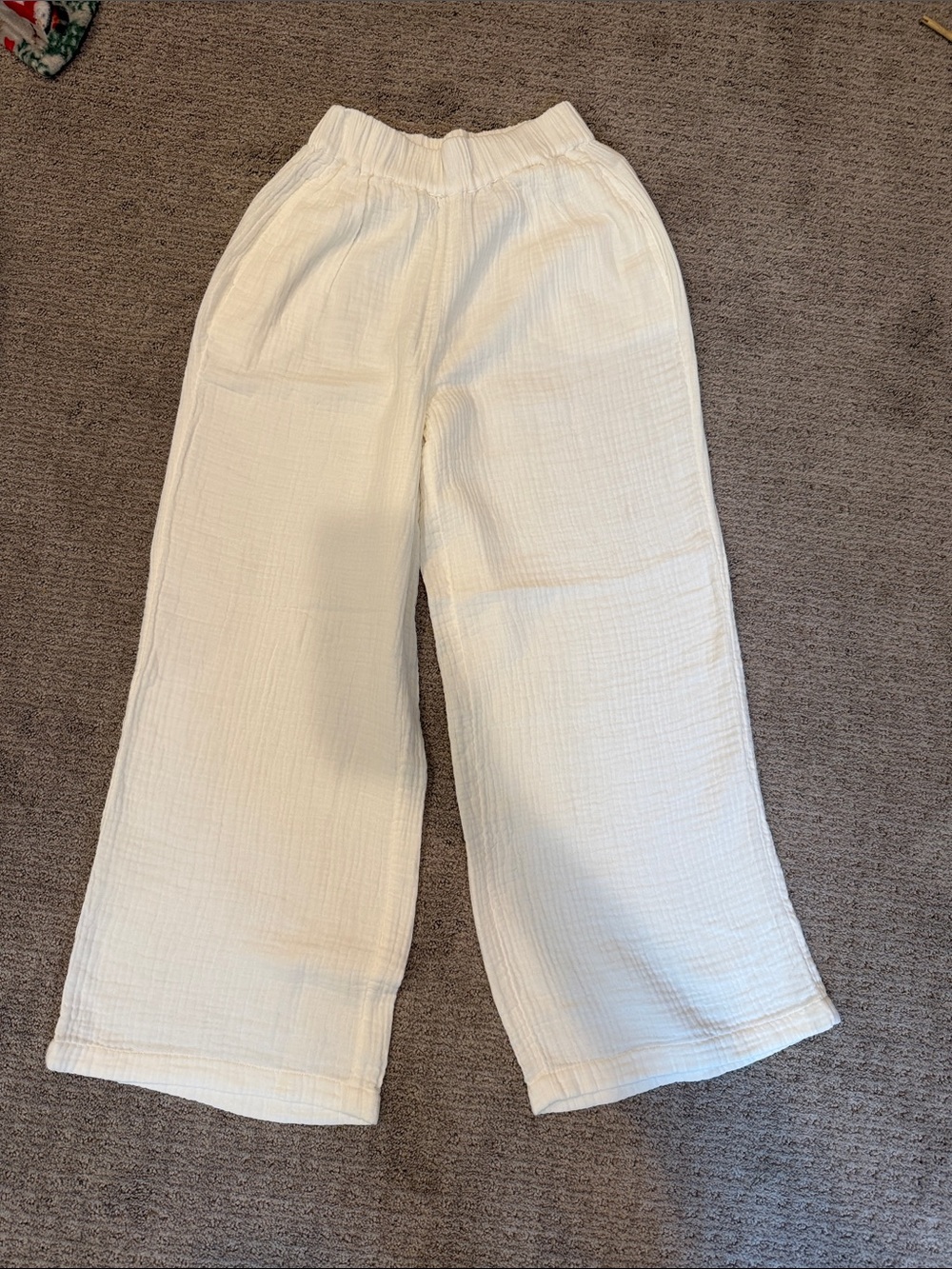 Billabong Cream Wide-Leg Gauze Pants